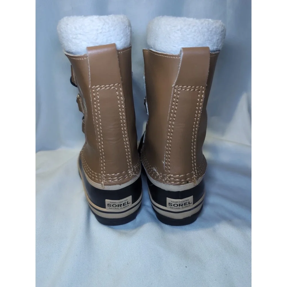 Sorel Little Kids Youth Size 1 Brown Black Waterproof Insulated Snow Boots
